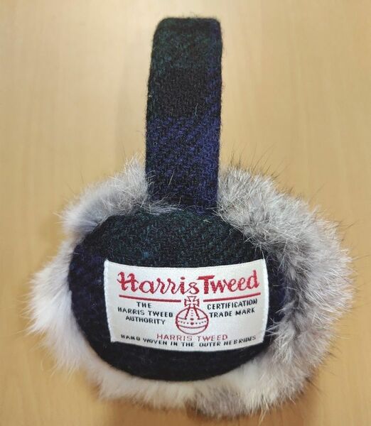 【新品】Harris Tweed(ハリスツイード)　イヤーマフラー　耳当て　ファー