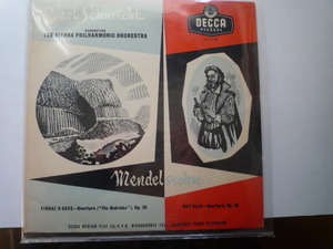 RY88 英DECCA盤10inchLP メンデルスゾーン/序曲 フィンガルの洞窟、リュイ・ブラース シューリヒト/VPO