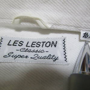 超特価!即決!LES LESTON レスレストン メンズ 長袖 コットン ドレスシャツ 秋冬生地 ホワイト無地 size 16 1/2 綿100% 日本製の画像6