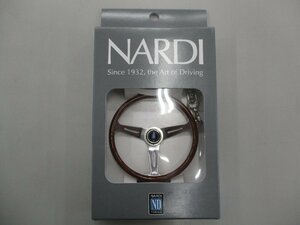 NARDI　ナルディ　ステアリング形キーホルダー　クラシック　ウッド/ポリッシュスポーク仕様　直径6.8cm