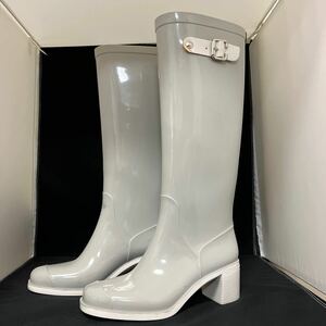  rain boots long height Raver light gray MADE IN ITALY long boots rain shoes size 36