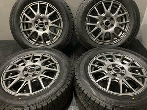 【DUNLOP WM02 195/65R15】スタッドレス【Mistiere ミスティーレ 15インチ 6J5HPCD100+40】22年製 バリ溝 50プリウス等　(VTP897)