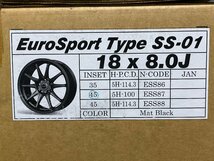 新品 BLEST EuroSport Type SS-01 ブレスト ユーロスポーツ 18インチ 4本 8J5HPCD100+45 マットブラック カローラツーリング等　(VHZ088)_画像10