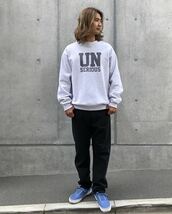 スタンダード カリフォルニア/Standard California UNSERIOUS ARMY Logo Sweat Gray L size 試着のみ ロサンゼルスアパレル製BODY USA_画像1