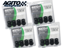 【16本】AGITO レーシングナット L30 17HEX M12xP1.25 クロモリ製 全長30mm 60°テーパー座 貫通タイプ/スズキ アルトワークス エブリィ_画像1