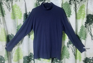 UNIQLO ユニクロ コットンタートルネックT collar：ネイビー size：Lサイズ