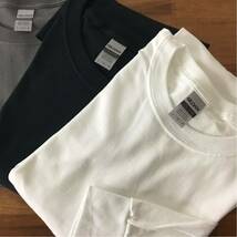 新品 ギルダン 無地ロンＴ 長袖 Tシャツ 3色セット 白 チャコール 黒 L_画像2