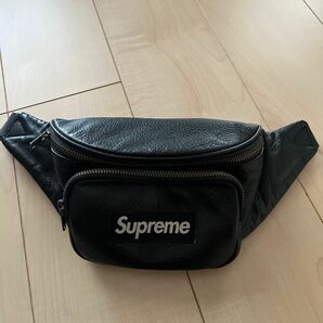 17SS Supreme Leather Waist Bag シュプリーム レザー ウエストバッグ BLACK 黒 ブラック