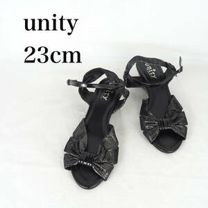 MK3577*unity*ユニティ*レディースサンダル*23cm*黒ラメ