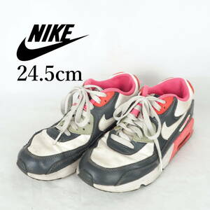 MK3657*NIKE*ナイキ*レディーススニーカー*24.5cm*黒×白×ピンク*