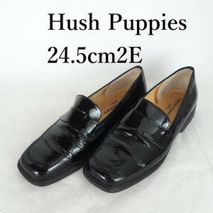 MK3873*Hush Puppies*ハッシュパピー*レディースローファー*24.5cm2E*黒