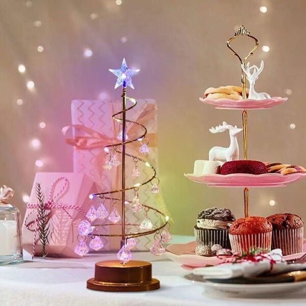 【即日発送】卓上 クリスマスツリー 小型 ライト ミニツリー 軽量 北欧 クリスマス 置物 アンティーク 北欧