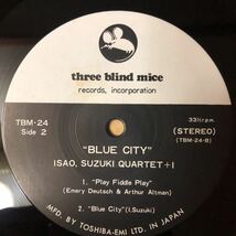 LP 鈴木勲カルテット＋1/BLUE CITY ブルー・シティ[オリジナル盤:TBM24:冊子付:菅野邦彦(p)渡辺香津美(g)小原哲次郎(dr)]★和ジャズ 山本剛_画像5