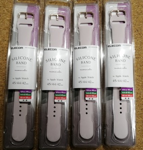 【4本】エレコム Apple Watch 45 44 42mm 用 シリコンバンド 汗や水に強く装着感の良いシリコン製 ピンク AW-45BDSCGPN 4549550240758 