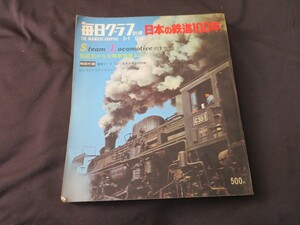 毎日グラフ　日本の鉄道100年　陸蒸気から山陽新幹線まで　レコード無し　1972 鉄道　SL 蒸気機関車　別冊