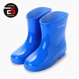 * new goods *[17003_BLUE_15.0] Kids rain boots simple design & beautiful gloss color ko-tine-to