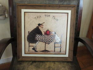 Art hand Auction 放松的绘画●Sam Toft 艺术框架双人茶●[动物与放松的艺术]树脂框架, 家具, 内部的, 内饰配件, 其他的