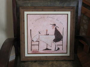 Art hand Auction 疗愈绘画● Sam Toft 艺术画框 双人浪漫晚餐● [动物与疗愈艺术] 树脂画框, 家具, 内部的, 内饰配件, 其他的