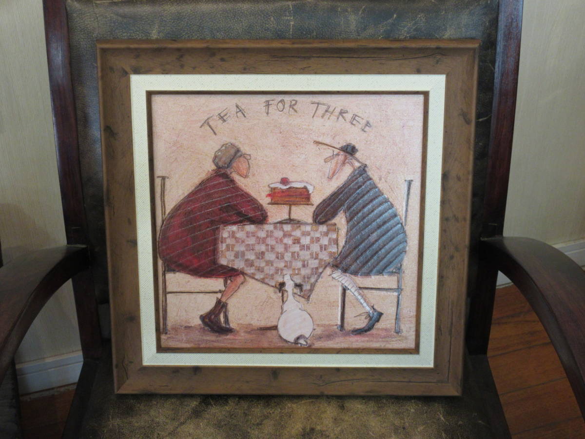 Healing Picture Painting ●Sam Toft Art Frame Tea for Three ●[Animal & Healing Art] Resin Frame, furniture, interior, interior accessories, others