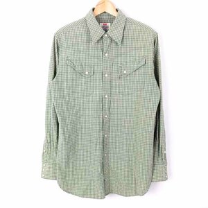 リーバイス シャツ 長袖 コットン100% トップス メンズ Mサイズ グリーン Levi's