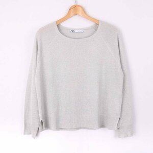 ザラ ニット セーター 長袖 トップス レディース Sサイズ グレー ZARA