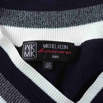 ミッシェルクランオム ニットベスト Vネック コットン100％ トップス メンズ 46サイズ ネイビー MICHEL KLEIN HOMME_画像3