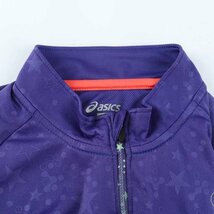 アシックス Ｔシャツ 半袖 ハーフジップ メッシュ スポーツウエア トップス レディース Lサイズ パープル asics_画像4