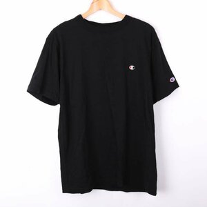 チャンピオン 半袖Tシャツ ワンポイントロゴ スポーツウエア コットン メンズ XLサイズ ブラック Champion