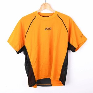 アシックス 半袖Tシャツ メッシュ スポーツウエア 日本製 大きいサイズ メンズ Oサイズ イエロー×ブラック asics