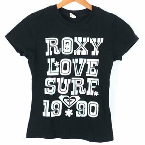 ロキシー 半袖Tシャツ グラフィックT バックロゴ スポーツウエア レディース Sサイズ ブラック ROXY