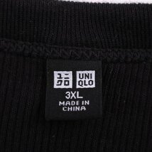 ユニクロ 半袖Tシャツ リブT 大きいサイズ レディース 3XLサイズ ブラック UNIQLO_画像3