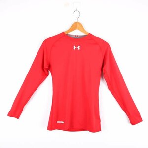 アンダーアーマー Tシャツ 長袖 ストレッチ スポーツウエア トップス メンズ LGサイズ レッド UNDER ARMOUR