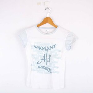 アルマーニエクスチェンジ Tシャツ 半袖 ロゴプリント コットン100％ トップス レディース Sサイズ ホワイト ARMANI EXCHANGE