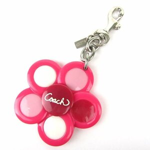  Coach key holder key ring flower motif charm brand small articles lady's pink COACH