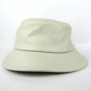 オーバーライド バケットハット ラムレザー 日本製 LAMB LEATHER BUCKET 帽子 メンズ 58cmサイズ ホワイト override