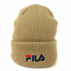 フィラ ニットキャップ ニット帽 ロゴ ブランド 帽子 メンズ 57cm~59cmサイズ ブラウン FILA