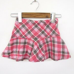 Mezzo Piano flair skirt check pattern bottoms Kids for girl 110 size pink mezzo piano