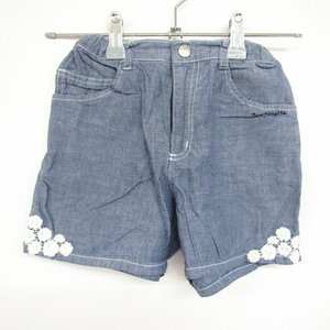 ポンポネット ショートパンツ シャンブレー ボトムス キッズ 女の子用 140サイズ ブルー pom ponette