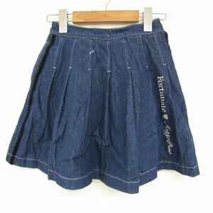 Mezzo Piano Denim skirt tuck skirt bottoms Kids for girl M(150) size navy mezzo piano