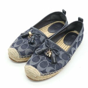  Coach moccasin espadrille brand shoes shoes lady's 22.5cm size navy COACH