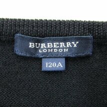 バーバリー カーディガン ボレロ ウール フォーマル キッズ 女の子用 120Aサイズ ブラック BURBERRY_画像3