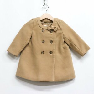 ギャップ ノーカラーコート リボン付き アウター ベビー 女の子用 12-18monthサイズ ベージュ GAP