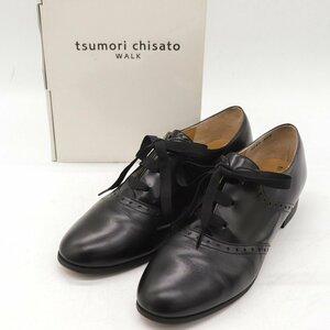  Tsumori Chisato dress shoes race up shoes shoes made in Japan black lady's 24.5cm size black TSUMORI CHISATO