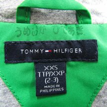 トミーヒルフィガー ジップアップパーカー アウター キッズ 男の子用 XXSサイズ グリーン×ネイビー TOMMY HILFIGER_画像3