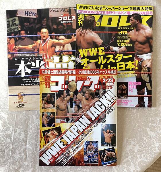 【中古雑誌】週刊プロレス・増刊号・週刊ゴング３冊セット　2003・2005年