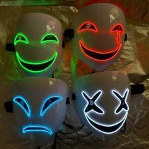 LED 白 マスク 仮面 コスプレ 仮装 ハロウィン パーティー お面 C_画像5