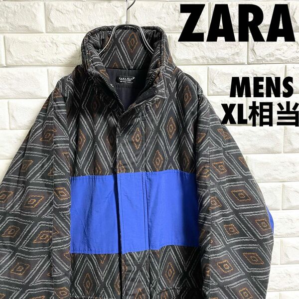 ZARA ザラ　中綿ジャケット　総柄　メンズXLサイズ相当