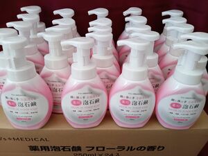 薬用 泡石鹸 250ml ２４本 医薬部外品　フローラルの香り　顔＆体＆手　全部洗える　殺菌、消毒、ニキビ予防、体臭予防