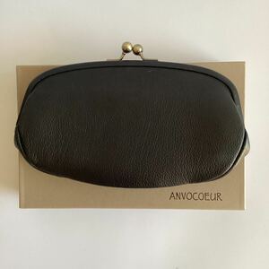 【美品　6時間程度使用】ANVOCOEUR　黒　アンヴォクール　長財布　がま口　小銭入れアリ　ブラック　本革　レザー　マリエッタ