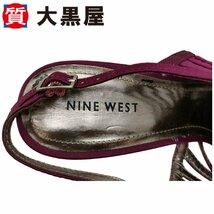 【大黒屋82】NineWest ナインウエスト アンクルストラップサンダル レディース ワインレッド 春夏 ピンヒール サイズ 24.5_画像5